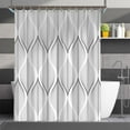 thumbnail image 3 of White and Black Shower Curtain for Bathroom Abstract Geometric Shower Curtain Waterproof Fabric Shower Curtains with Hooks 72"W x 96"L (Pack of 1), 3 of 6