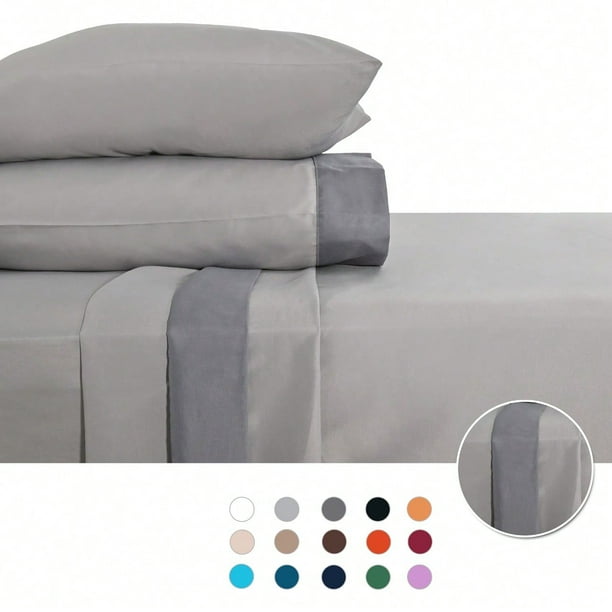 Juego de Sábanas Individual 2800 Hilos Extra Suave Premium Cenefa Europea Soft Nature