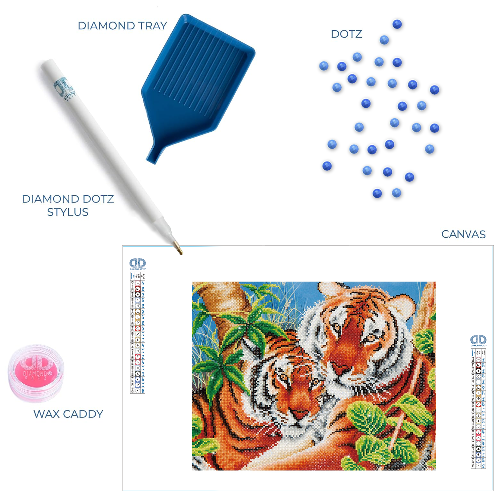 Diamond Dotz Tender Tigers Animal Diamond Painting Kits for Adults - Diamond Art Kits a Relaxing Creative Craft Kit with Dotz Gems 14.5"x20.5"