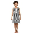 thumbnail image 6 of Girls Dress Square Black and White Grid Sleeveless Dress for Girls Hem A-Line Casual Sundress, 6 of 7