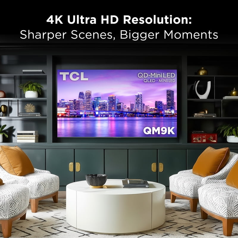 TCL 98" Class QM9K Series QD-Mini LED QLED 4K UHD Smart Google TV with Gemini (NEW 2025) - 144Hz, Local Dimming, CrystGlow WHVA Panel - 98QM9K gallery view