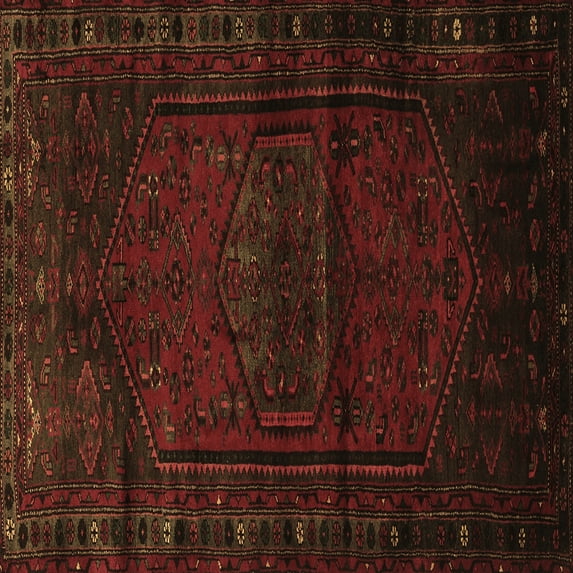 Ahgly Company Indoor Square Persian Brown Traditional Area Rugs, 5' Square