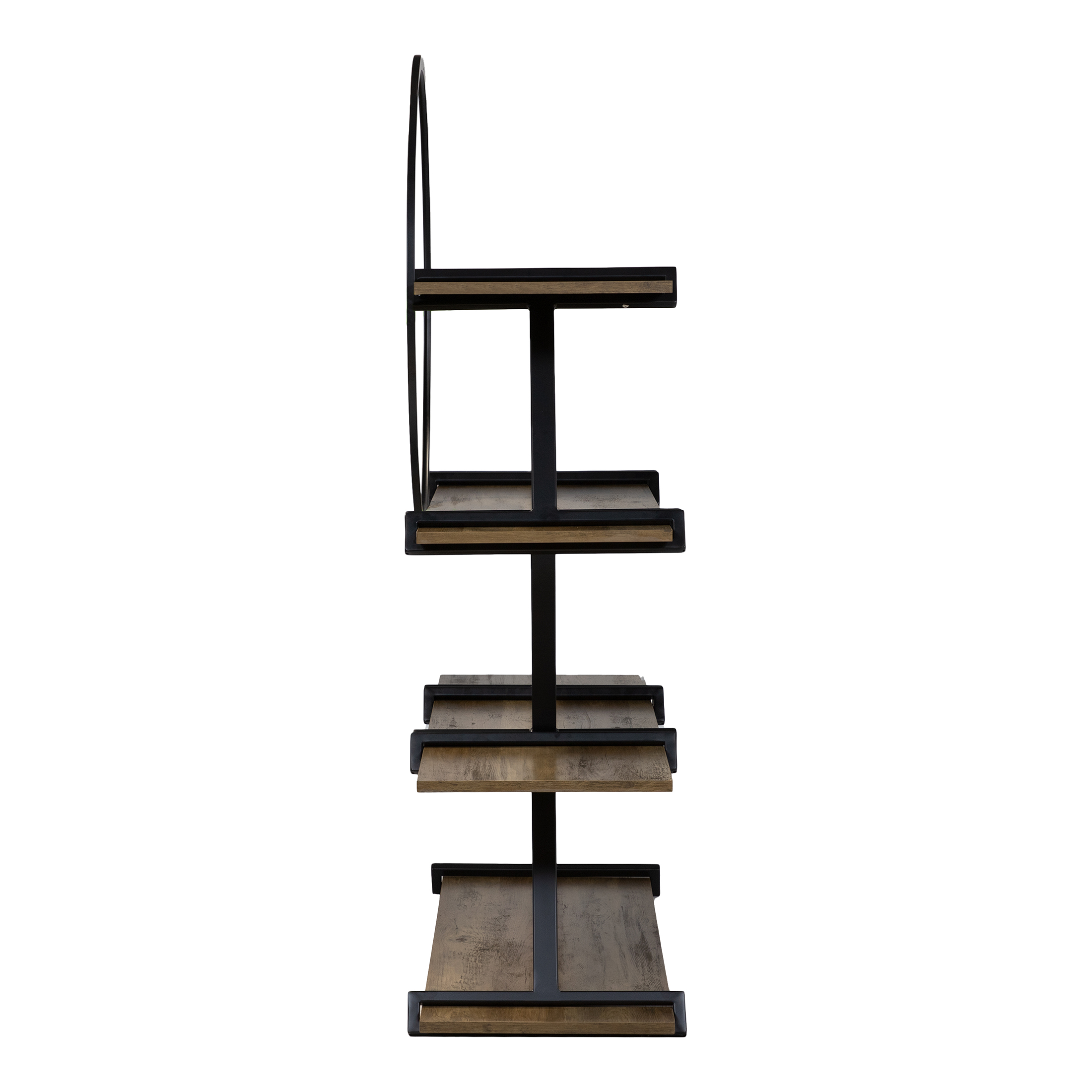 Furniture of America Asher Metal 4-Shelf Bookcase, Matte Black