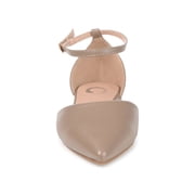 Journee Womens Reba Buckle Pointed Toe Ballet Flats, Widths Available
