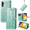 thumbnail image 1 of for Samsung Galaxy A14 5G Case, Premium PU Leather Wallet Case [Cat & Dog & Flowers Embossed] Card Slots Kickstand Magnetic Closure Flip Case Cover for Samsung Galaxy A14 5G 6.6",Green, 1 of 8