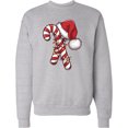 thumbnail image 2 of Inktastic Red and White Candy Cane Santa Christmas Funny Xmas Lights Adult Sweatshirt, 2 of 4