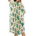 thumbnail image 4 of Xoenoiee Cactus Sunflower Flower Print Womens Swimsuit Coverup Bathing Suit Cover Up Beach Kimonos Skin Friendly Long Cardigan Open Front Swimwear, 4 of 7