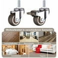 thumbnail image 3 of Heavy Duty Rubber Swivel Caster with M8 Threaded Stem for Hand Cart, Work Tables, Furniture Wheels, 1.5 inch, Thread Diameter: 8mm, Length 20mm, 2PCS with brake + 2PCS without, 3 of 5
