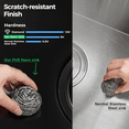 thumbnail image 6 of Izzovium 32 Inch Gunmetal Black Undermount Workstation Kitchen Sink, 16 Gauge Stainless Steel Single Bowl Sink with Accessories, 10 Inch Deep, R10 Radius, Handmade Design, 6 of 8