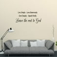 thumbnail image 1 of Religious Quote Vinyl Wall Decal Live Simply Love Generously Care Deeply Speak Kindly Leave The Rest To God Religious Gifts God Quotes JR835, 1 of 5