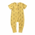 thumbnail image 2 of IROINNID Savings Cotton Neutral Onesies Summer Newborn Baby Girls Boys Bodysuit Short Sleeve Printed Zipper One-piece Romper Jumpsuit,Yellow, 2 of 3