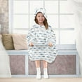 thumbnail image 6 of Wearable Blanket Hoodie for Kids Cute Shark Flannel Hooded Blanket with Pockets and Sleeves Suitable for Boys and Girls, 6 of 7