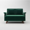 thumbnail image 2 of Artdeco Home - Boston & Cypress Convertible Futon Chair Velvet Green Velvet,Pine Medium Multi-Position,Pillows Included Twin 6 in, 2 of 5
