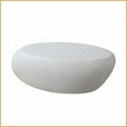 thumbnail image 6 of Vintage Matte Rocks Fiberglass Coffee Table, 43.31'' No Assembly, Easy-Clean Round Edges for Living Room, 6 of 11