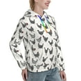 thumbnail image 6 of Picia Funny Chicken Pattern Casual Women's Hoodie, Hooded Sweatshirt with Kangaroo Pocket, Comfortable Pullover with Eye-catching Drawstrings-XX-Large, 6 of 7