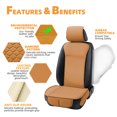 thumbnail image 4 of Elantrip 2PCs Front Car Seat Covers Leather Water Proof Seat Universal Fit for Most Cars SUVs Brandy, 4 of 6