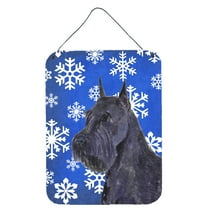 Schnauzer Winter Snowflakes Holiday Wall or Door Hanging Prints