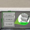 thumbnail image 3 of Armoire à Tiroirs en Acier Inoxydable à 3 Niveaux, Coffre de Rangement pour BBQ Intérieur Extérieur avec 3 Tiroirs et Poignée Chromée, 3 of 8