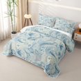 thumbnail image 3 of jejeloiu Airy Paisley Quilt King,Light Print King Coverlet Set For Adults,Blue Beige,3-Piece, 3 of 7
