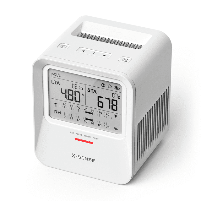 X-Sense Radon Detector for Home, Battery Powered, Clear Short-Term & Long-Term Average Display, Ideal Starter Safety Tool for Home, Model XR0B-SR, White