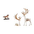 thumbnail image 1 of Figura de caballo en miniatura, escultura de ciervo, adorno de reno, material de resina. Ideal para regalar o decorar el hogar (estanterías, escritori, 1 of 8