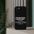 thumbnail image 4 of DistinctInk MagSafe Tough Case for Apple iPhone 14 Plus (6.7" Screen) - Exercise? Please I Chase Cows - Shockproof Protection, 4 of 6