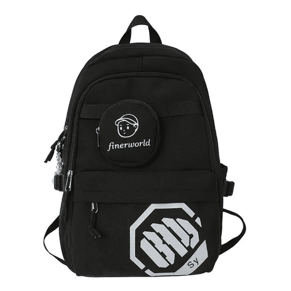 Mochila Escolar Simple Para Estudiantes Color Negro Malubero Malu1887