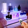 thumbnail image 1 of YMVV 12 Inch Clear Acrylic Shelf for Perfume Organizer with LED Light, Large 2 Tier Cologne Organizer Tiered Riser Display Stand,Acrylic Display for Decoration, 1 of 7