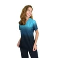thumbnail image 2 of Green Town Scrubs for Women V-Neck Scrub Top - Ombre Prints, 3 Pockets, Easy Care Uniforms, 2 of 5