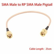 CENMEI 2.4mm/0.09" Female to Male Cable Pigtail SMA Male to RP SMA Male Plug
