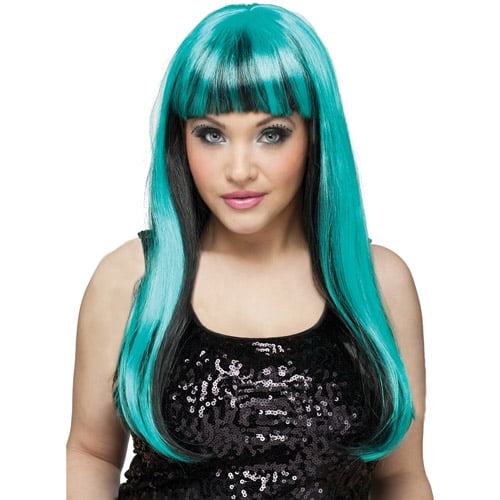 Natural Adult Halloween Wig with Highlights Accessory