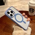 thumbnail image 1 of Funda Magsafe de carga inalámbrica magnética de lujo para iPhone 15 14 Plus 13 12 11 Pro Max, funda de parachoques transparente suave a prueba de golpes, 1 of 5