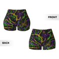 thumbnail image 6 of Athletic Shorts for Women, Neon Mardi Gras Seam Womens Shorts High Waisted Sport Running Workout Gym, 6 of 8