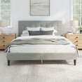thumbnail image 3 of (2 pack) Mainstays Hillside Square Tufted Upholstered Full Platform Bed, Light Gray Fabric, 3 of 23