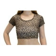 thumbnail image 2 of Vivian's Fashions Top - Leopard Print Crop Top, Short Sleeve, 2 of 3
