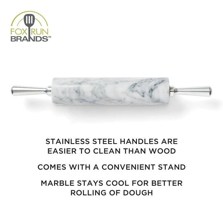 White Marble Rolling Pin and Base with Aluminum Handles White Marble Rolling Pin and Base with Aluminum Handles
