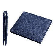 Rolfs Men's Wallet Premium Leather with Card Holder, Minimalist Bifold Wallet for Men - Fashonable Slim Wallet in a Gift Box, Navy Blue Passcase Pebble Texture Wallets
