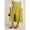 thumbnail image 2 of ELOQUII Women's Plus Size Double Belt Wrap Faux Leather Skirt, 2 of 3