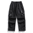 thumbnail image 2 of GZMOALH Men's Lightweight Nylon Cargo Jogger Pants, Drawstring Waist Utility Pants with Adjustable Hems, 2 of 5