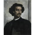 thumbnail image 2 of Anselm Feuerbach 12x14 Black Ornate Wood Framed Double Matted Museum Art Print Titled: Self-Portrait (1873), 2 of 5
