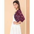 thumbnail image 4 of AllegK Dde San Patricio Cárdigan Toreras Top De Encaje Floral Transparente Man3/4 Elegante PaMujer BorgoXS, 4 of 6