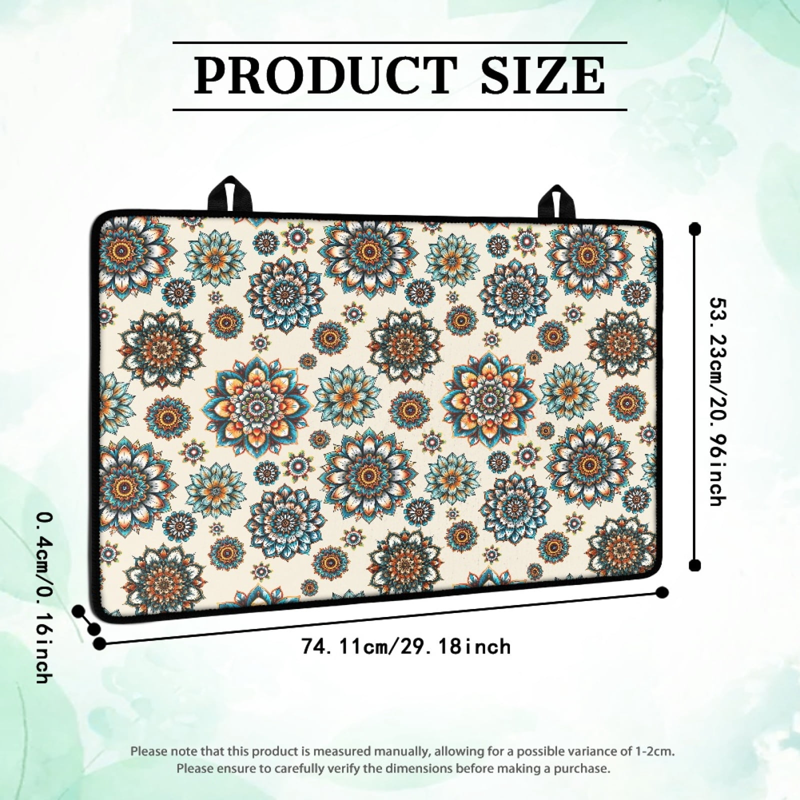 Renewold Ceramic Glass Stove Top Cover Stove Mat Stove Burner Cover Multipurpose Rubber Desk Saver Pad Washer Dryer Top Cover Range Cover for Counter Top, Bohemian Flower Beige