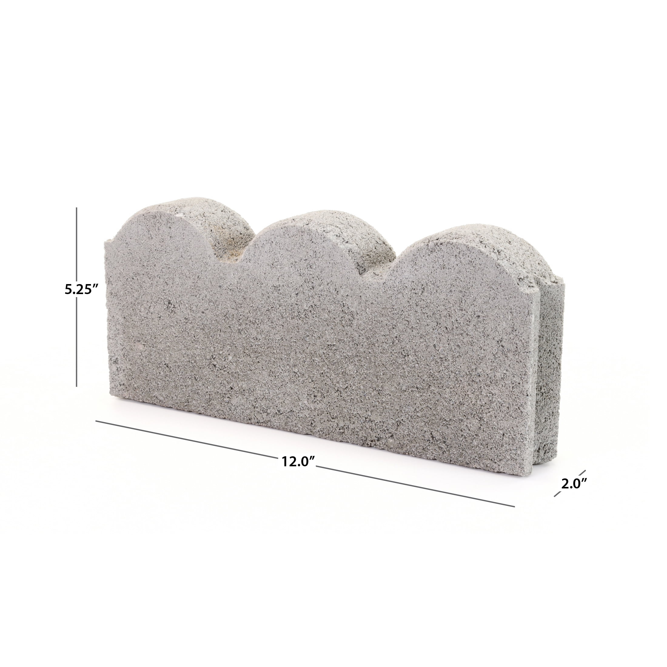 Pavestone 12" Straight Scallop Pewter (Grey) Concrete Edger