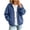 Dark Blue, variant on MexChoioe Hoodie Denim Jacket for Womens Drawstring Vintage Denim Fabric Hoodies Full Zip Long Sleeve Hooded Jean Coat with Pockets