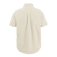 thumbnail image 2 of Camisa de playa de manga corta para hombre, informal, de moda, Color liso, cuello vuelto, Top con botones de encaje, 2 of 4