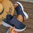 thumbnail image 5 of Women Platform Sandals Open Toe Breathable Mesh Sandals Comfortable Summer Beach Thick Shoes Casual Outdoor Walking Sandal Footwear Dark Blue 40, 5 of 6