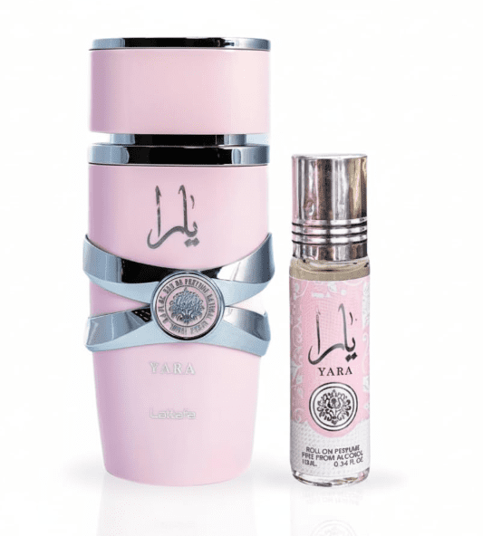 Lattafa Yara 2-piece Fragrance Bundle for Women (3.4 Oz Eau de Parfum Spray + 0.34 Oz Concentrated Perfume Oil)
