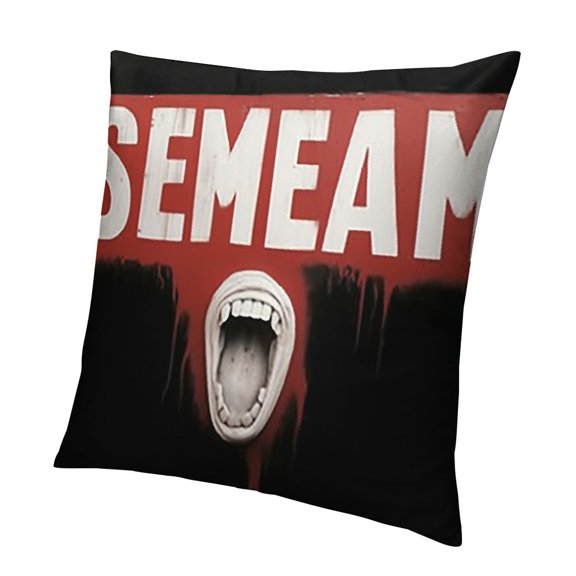 Scream Here Throw Pillow Cases, Funny Words Cozy Pillow Cover Square Cushion Case Set Pillowcase Decorative for Home Sofa Bedroom Car Office, Black White