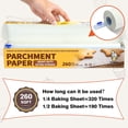 thumbnail image 2 of Katbite Rouleau de Papier Parchemin pour Cuisson, Lot de 2 de 15 Po x 210 Pieds, Papier de Cuisson Robuste pour Cuire Pain, Biscuits, Antiadhésif pour Four, Friteuse à Air Chaud, Cuiseur Vapeur, Presse à Chaud avec 2 Pcs de Coupe-Glissière, 2 of 8
