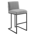 thumbnail image 3 of Modway Indulge Channel Tufted Fabric Bar Stools in Light Gray, 3 of 10